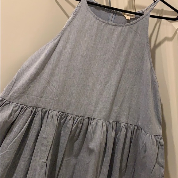 Hem and thread blue and white thin striped tank L - Picture 5 of 7